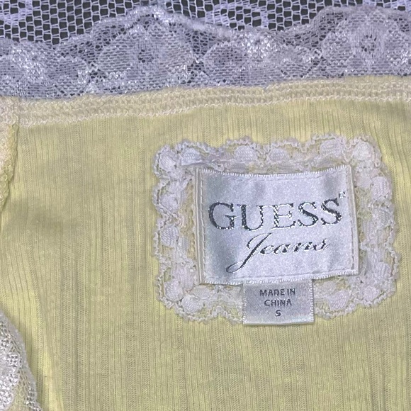 Y2K  guess yellow lace top - Picture 2 of 6